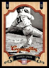 2012 Panini Cooperstown 114 Warren Spahn   Milwaukee Braves Baseball Card