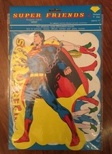 Vintage Super Friends Decorative Cutouts - 1976 - Unused Superman Wonder Woman