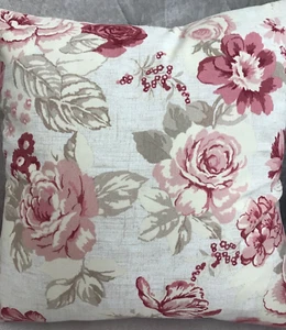 CUSHION-CLARKE & CLARKE GENEVIEVE OLD ROSE, BOTANICALS, Cream Pink, Cotton cover - Picture 1 of 1