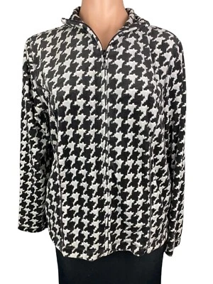 Chaqueta Kim Rogers Talla M Cremallera Frontal Terciopelo Negro,Gris,Blanco Manga Larga Foto 1 de 4