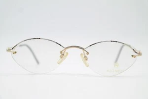 Vintage Brille Aigner EA 442 Gold Schwarz Silber Halbrand Brillengestell - Picture 1 of 6