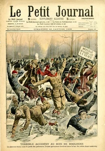 "LE PETIT JOURNAL Nr. 897 vom 26.1.1908" UNFALL BOIS DE BOULOGNE / 2 VERSCHIEDENE FAKTEN - Bild 1 von 2