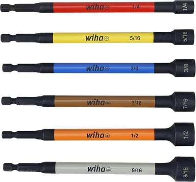 Wiha 70486 Color Coded Magnetic Nut Setter SAE 6 Pc. Set - Image 1 of 4