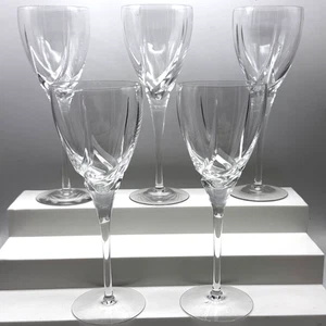 5er Set - Sea Swirl von Lenox Wasserkelch Glas signiert 8-5/8" hoch - Bild 1 von 5