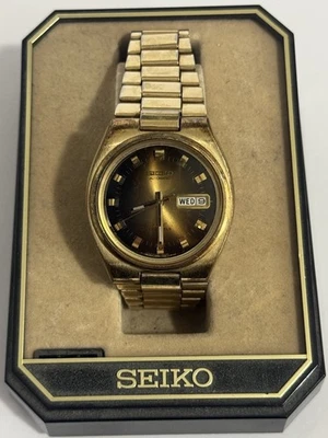 Seiko DX 17J 6106-7619 Men's Automatic Gold Tone Watch - Image 1 of 4