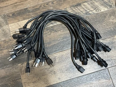 (QTY 20) 2FT Universal 3 Prong AC Power Cable 14AWG for Computer Printer Monitor - Image 1 of 2