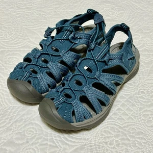 Keen Whisper Sandals Women Sz 6.5 Shoes Smoke Blue Fisherman Water Closed Toe - Picture 1 of 8