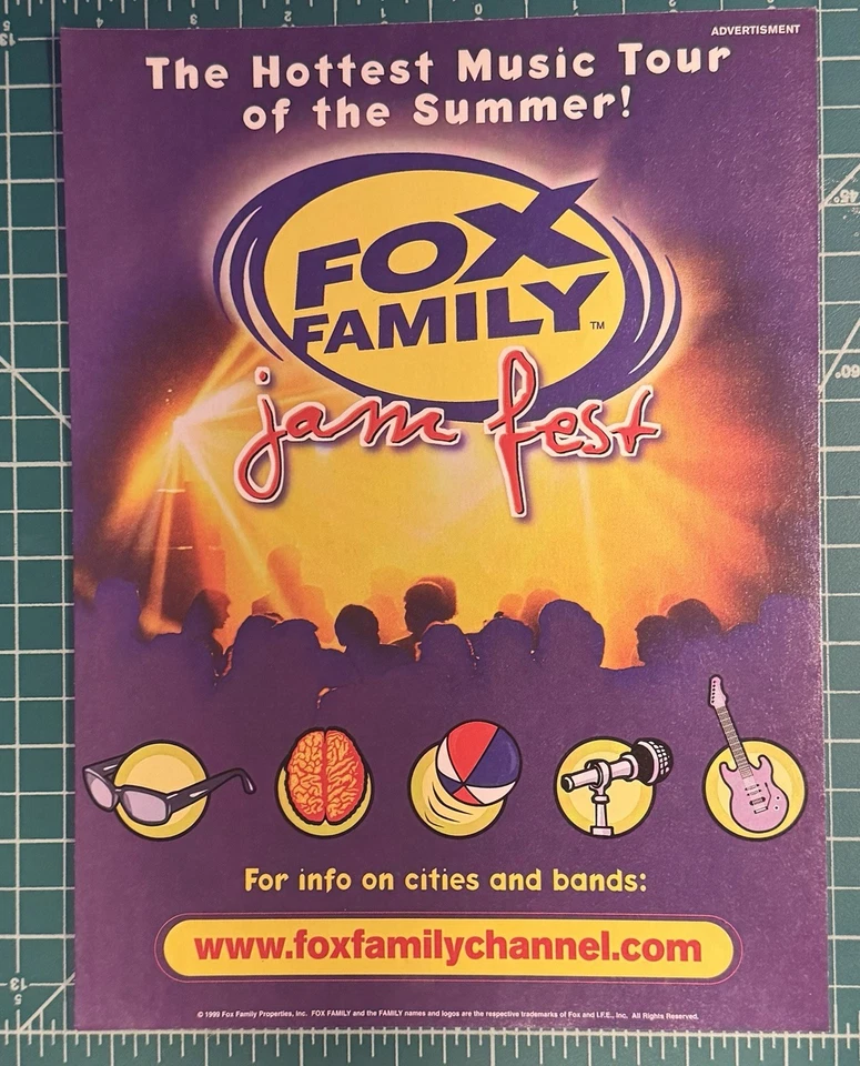 Raro Fox Family Jam Fest Music Tour 1999 anuncio promocional anuncio vintage Foto 1 de 1