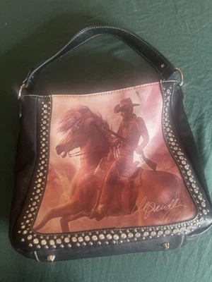 Montana West Leather Horse Purse Shoulder Bag Western Tote - Image 1 of 4