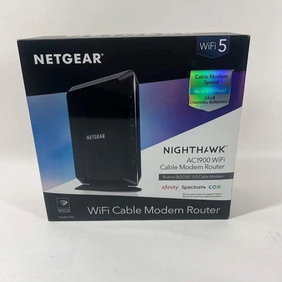 New NETGEAR Nighthawk Dual Band WiFi 5 C7000V2 AC1900 WiFi Cable Modem Router - Image 1 of 4