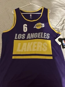 NBA Los Angeles Lakers #6 LeBron James Mens Size XLarge Sleeveless Purple Yellow - Picture 1 of 2