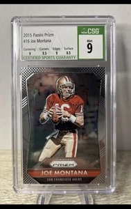 2015 Panini Prizm Joe Montana CSG 9 ( PSA Equivalent ) San Francisco 49ers - Picture 1 of 5