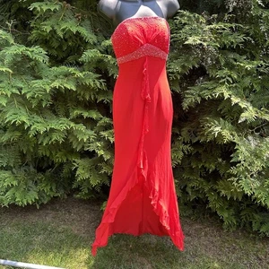 Studio 17 Dress Red Sequined Strapless Women’s Size 4 Long Evening Dress Silk - Picture 1 of 8