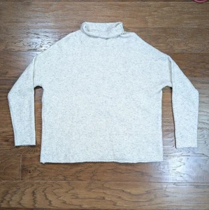 French Connection Woman's Light Oatmeal Funnel Neck Sweater Small 24x24 Oversize - Picture 1 of 8