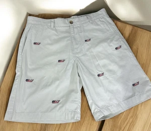 Vineyard Vines Shorts Mens 33 Beige American Flag Embroidered Logo Flat Front - Picture 1 of 9