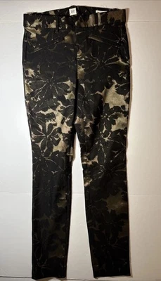 Pantalones al tobillo ajustados GAP negros dorados elásticos talla 0R vacaciones Foto 1 de 4