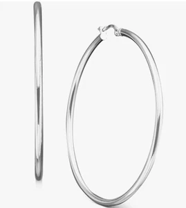 Giani Bernini Sterling Silver Round Hoop Earrings Lightweight - Picture 1 of 3