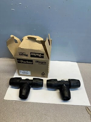 PARKER TRANSAIR 6604 17 00 EQUAL TEE TUBE FITTING 17MM (LOT OF 2) NEW FREE SHIP - Image 1 of 4
