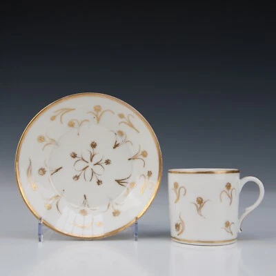 Empire porcelain cup & saucer, flowers, French, circa 1810. - Image 1 of 4
