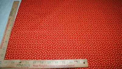 VIP Red Yellow Calico 21" x 42 W Sewing Quilt Craft Cotton Fabric NEW Fast Ship - Image 1 of 3
