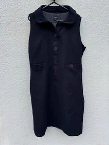 Women' Hobbs Shift Dress Navy Sleeveless Pinafore 100% Wool lined UK 16 VGC - Picture 1 of 7