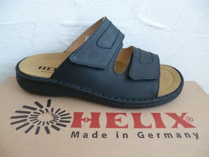 Helix Herren Pantolette Pantoletten Pantoffel Hausschuhe Leder schwarz - Picture 1 of 9