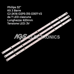 KIT 3 BARRES À BANDE LED PHILIPS GJ-2K16-D2P5-315-D307-V2 3V - Picture 1 of 1