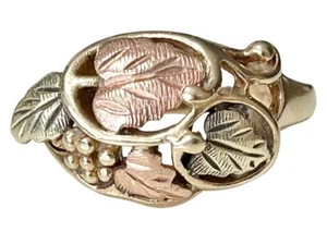 10K 12K massives Gold Black Hills Ring dreifarbig Blatt BHG Landstroms Größe 6,75 - Bild 1 von 20