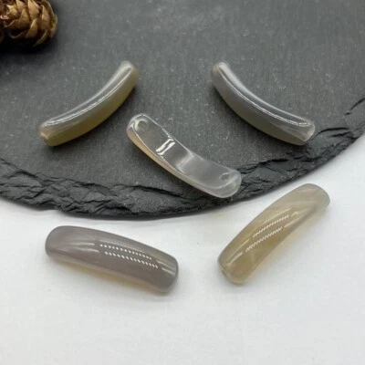 Brazalete puente piedra ágata gris natural 20 piezas para hacer hágalo usted mismo 36x10x7 mm Foto 1 de 4