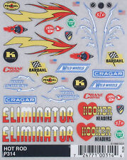 PIN314 Pinecar Dry Transfer Decals Hot Rod