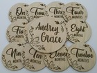 Wooden Milestone Cards Newborn Baby Shower Gift Month Cards Round Wood 13 Discs