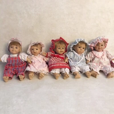 Vintage Set of 5 RARE Lovable Expressions By Berenguer  Baby Doll, JC Toys -read - Image 1 of 4