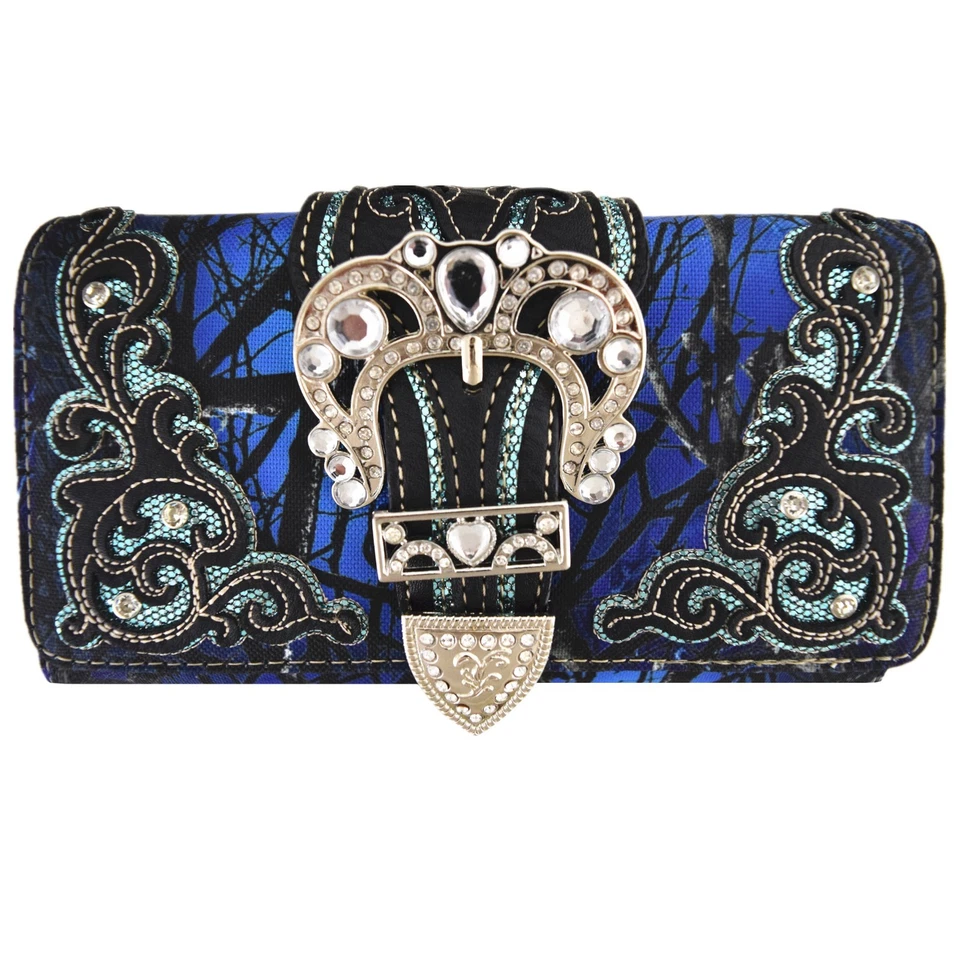 Cartera Western Camuflaje Hebilla Bolso de Hombro Individual Bolso sin asas Mujeres Muñequera Cartera Foto 1 de 1