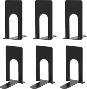 6 Pezzi Fermalibri in Metallo Resistente per Scaffali Fermalibri per Libreria - Foto 1 di 12