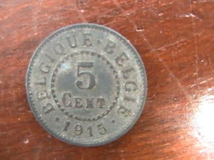 BELGIUM WWI 5 Cent Coin 1915  - Picture 1 of 4