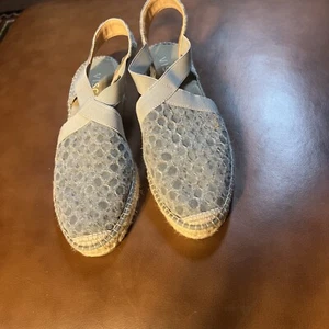Viscata Canvas Espadrille Sandal Wedges Size EU41 US 10 Blue - Picture 1 of 7
