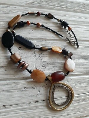 Collar SILPADA .925 Sterling Shell Cuerno Latón COLGANTE LÁGRIMA 20"L #N1787 Foto 1 de 4