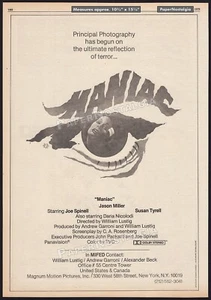 MANIAC - Pubblicità commerciale originale 1979 / poster_ Joe Spinell_William Lustig_1980 - Foto 1 di 1