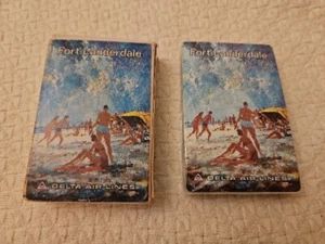 Vintage DELTA AIRLINES PLASTIC COATED Playing Cards ~ Ft. Lauderdale ~ Sealed - Picture 1 of 4