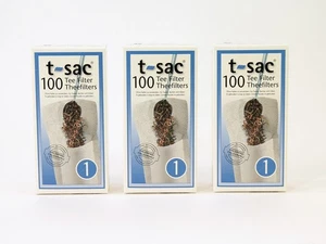 T-sac Tea Filters - Size 1, 3 boxes of 100 unbleached paper tea filters - Picture 1 of 1