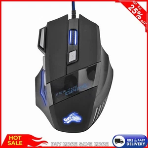 Wired Gaming Mice 7 Button Backlit 5500 DPI Adjustable Optical Mice for PC Gamer - Picture 1 of 12