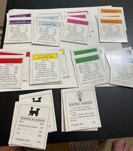 Juego completo de cartas de título de propiedad Monopoly - piezas de repuesto para juegos - Imagen 1 de 1