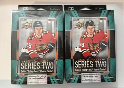 2023-24 Upper Deck Series 2 NHL Hockey Hanger Box Lot of 2 Sealed Brand New - Image 1 of 2