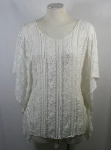 Übergröße Poncho Style Top, schöne off white Spitze, Gr. M-L, 1X-2X, 3X-4Xhandmade - Bild 1 von 1
