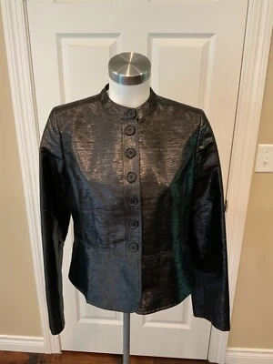 Куртка на пуговицах Burberry London мерцающая черная шерсть, размер 10 (США) 14 (Великобритания) - Изображение 1 из 4