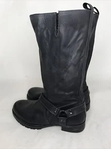 Vintage Foundry Co Womans Mid Calf Black Leather Boots Cushioned Insole Sz 9.5 - Picture 1 of 12