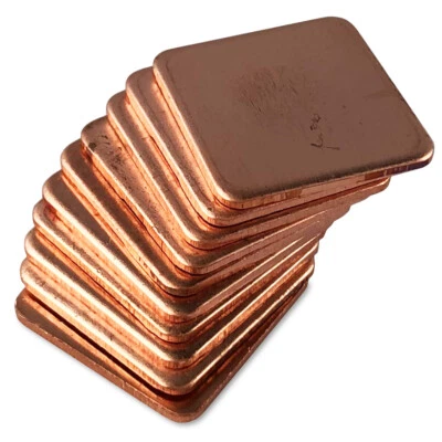 SILVERBEAD Kupferplättchen 15x15x1mm 10x Kupfer Copper Pad Heatsink für GPU RAM SSD LED