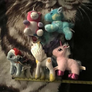 My Little Pony & Unicorn Plush Lot Of 5 MLP Stuffed Animals Cartoon Kids Lil Cow - Picture 1 of 4