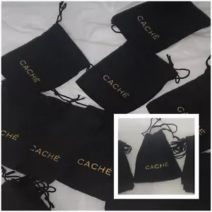 "Bolsa pequeña con cordón de oro metálico 20 Caché con letras de caché 4 1/2"" x 5" - Imagen 1 de 8