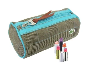 LACOSTE COSMETICS MakeUp Bag Pencil Case Vintage N01 Croc of Wales Slg6 Blue NEW - Picture 1 of 5